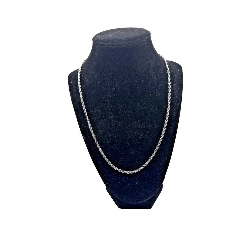 Barbara Bixby Sterling Silver 18K Gold Rope Chain Necklace 20” Decorative Clasp